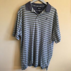 Ashworth 2XL blue striped Polo Golf Shirt